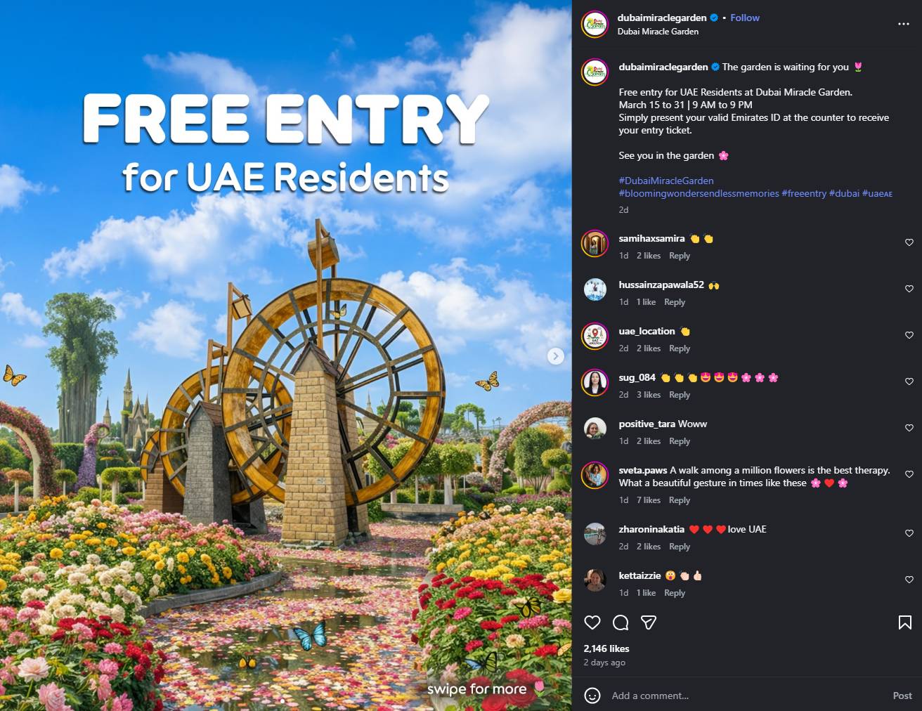 Dubai Miracle Garden Free Entry