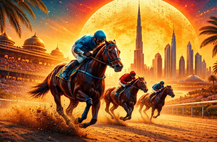 Dubai World Cup horse race at Meydan Racecourse