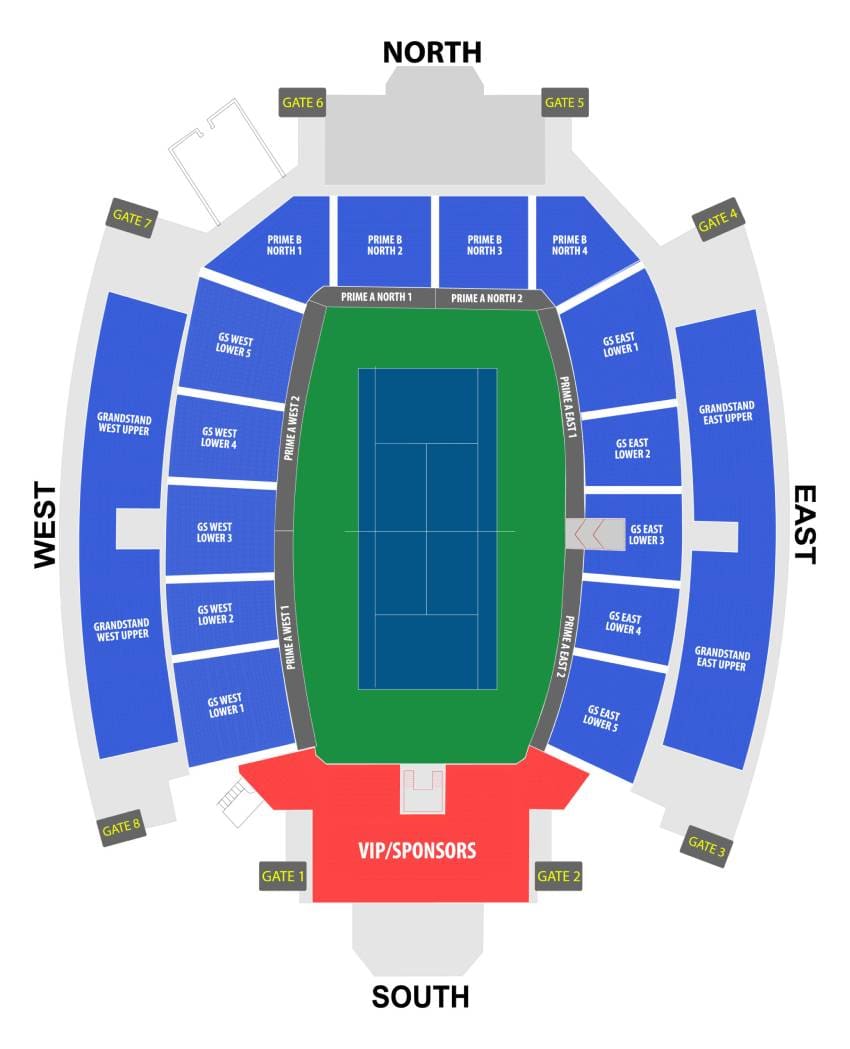 Dubai Duty Free Tennis Championships Seating Map