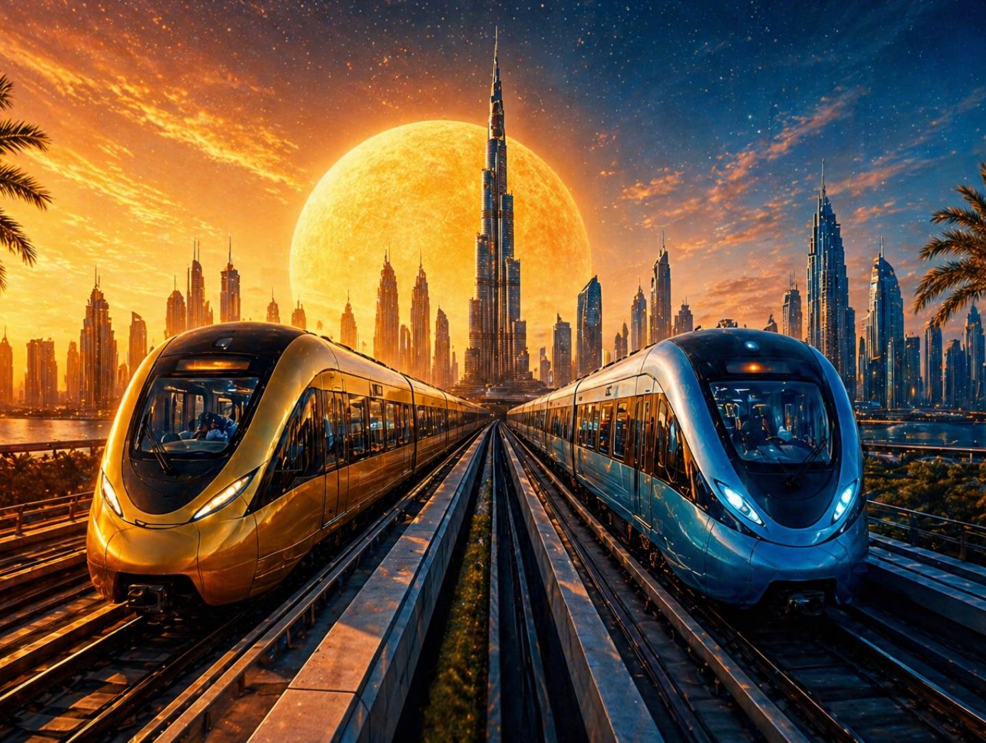 Dubai Gold Line vs Blue Line